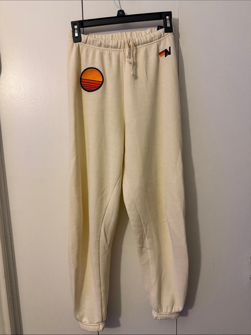 Aviator nation vintage white Sweatpants with Sunset Patch